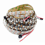 Изображение: Светодиодная лента адресная  SMD 5050 300 led x3 WS2812B IP33 5В SPI RGB черная подложка