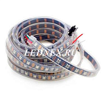 Изображение: Светодиодная лента адресная SMD 5050 300 led x3 WS2812B IP67 5В SPI RGB черная подложка