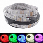 Изображение: Светодиодная лента SMD 5050 RGB 30 led IP20 12В разноцветная
