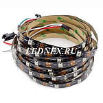Изображение: Светодиодная лента адресная SMD 5050 150 led x3 WS2812B IP33 5В SPI RGB черная подложка